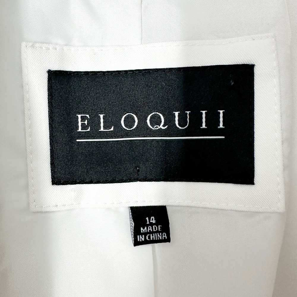 Eloquii Open Front Double Breast Button Oversized White Blazer Women's Size 14 - Picture 5 of 12